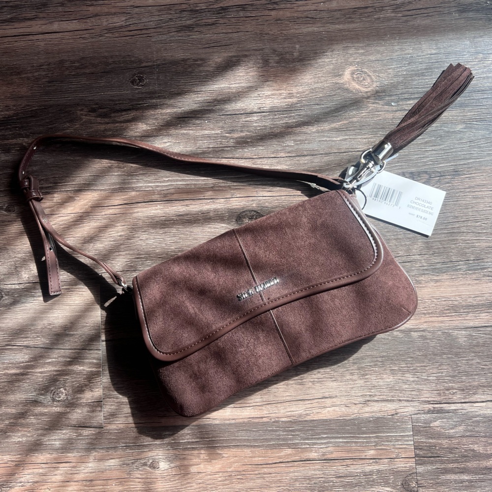 Steve Madden Chocolate Brown Suede Bag